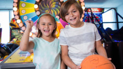 Kids with prizes at game zone
