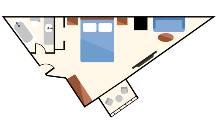 Oceanfront King Room Layout