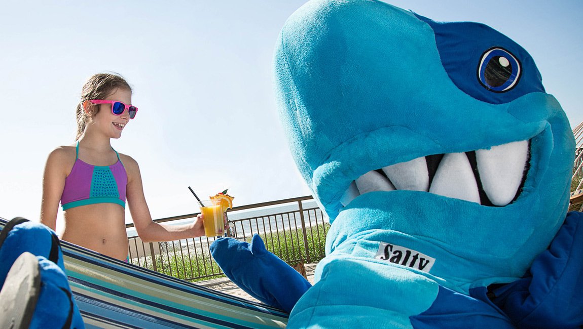 Girl with Hotel Mascot Myrtle Beach